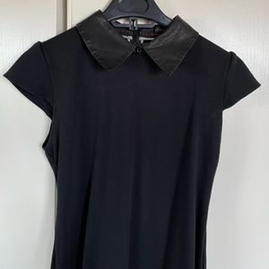 ALICE + OLIVIA Employed navy dress leather collar
